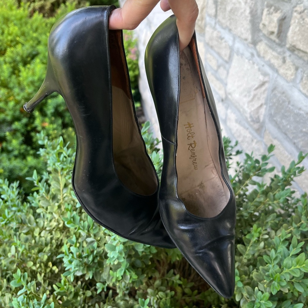 Dior Roger Vivier Vintage Black Leather Women's Heels Size 8.5 Excellent